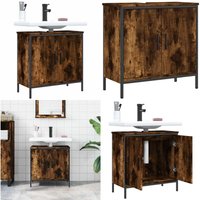 Vidaxl - Waschbeckenunterschrank Räuchereiche 60x30x60 cm Holzwerkstoff - Badezimmermöbel - Waschbeckenunterschrank - Holzschrank - Unterschrank von VIDAXL