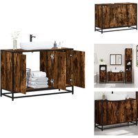 Vidaxl - Waschbeckenunterschrank Räuchereiche 90x33x60 cm Holzwerkstoff - Waschbeckenunterschrank - Waschbeckenunterschränke - Waschbeckenschrank Vidaxl - Waschbeckenunterschrank Räuchereiche 90x33x60 cm Holzwerkstoff - Waschbeckenunterschrank - Waschbeckenunterschränke - Waschbeckenschrank von VIDAXL