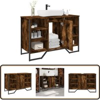 Vidaxl - Waschbeckenunterschrank Räuchereiche 91x35x60 cm Holzwerkstoff von VIDAXL