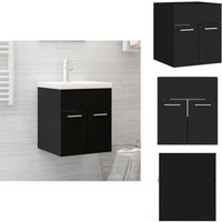 Vidaxl - Waschbeckenunterschrank Schwarz 41x38,5x46 cm Holzwerkstoff - Waschtischunterschrank - Badezimmermöbel - Holzwerkstoffschrank - Schwarzer von VIDAXL