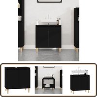 Vidaxl - Waschbeckenunterschrank Schwarz 58x33x60 cm Holzwerkstoff - Waschtisch - Badezimmermöbel - Schubladen - Unterschrank - Holzschreibtisch von VIDAXL