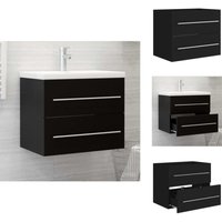 Vidaxl - Waschbeckenunterschrank Schwarz 60x38,5x48 cm Holzwerkstoff - Waschtischschrank - Badezimmermöbel - Holzwerkstoffschrank - Schwarzer Schrank von VIDAXL