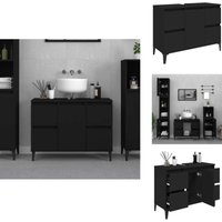 Vidaxl - Waschbeckenunterschrank Schwarz 80x33x60 cm Holzwerkstoff - Waschbeckenunterschrank - Badezimmermöbel - Holzwerkstoffschrank - Schwarzer Vidaxl - Waschbeckenunterschrank Schwarz 80x33x60 cm Holzwerkstoff - Waschbeckenunterschrank - Badezimmermöbel - Holzwerkstoffschrank - Schwarzer von VIDAXL