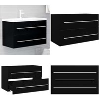 Vidaxl - Waschbeckenunterschrank Schwarz 80x38,5x48 cm Holzwerkstoff - Waschtischschrank - Badezimmermöbel - Holzwerkstoffschränkchen - Schwarzer Vidaxl - Waschbeckenunterschrank Schwarz 80x38,5x48 cm Holzwerkstoff - Waschtischschrank - Badezimmermöbel - Holzwerkstoffschränkchen - Schwarzer von VIDAXL