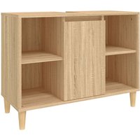 Waschbeckenunterschrank Sonoma-Eiche 80x33x60 cm Holzwerkstoff vidaXL65308 von BONNEVIE