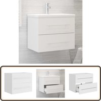 Vidaxl - Waschbeckenunterschrank Weiß 60x38,5x48 cm Holzwerkstoff - Waschtischschrank - Badezimmermöbel - Holzwerkstoffschrank - Weißer Schrank von VIDAXL