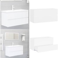 Vidaxl - Waschbeckenunterschrank Weiß 90x38,5x45 cm Holzwerkstoff - Waschtischschrank - Badezimmermöbel - Holzwerkstoffschrank - Weißer Schrank von VIDAXL