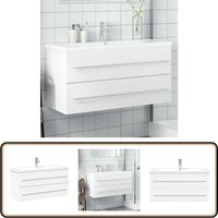 Waschbeckenunterschrank mit Einbaubecken Weiß - Vidaxl von VIDAXL