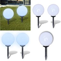 Wegeleuchten 2 Stk. led 30 cm mit Erdspieß - LED-Solarleuchte - Gartenbeleuchtung - Außenscheinwerfer - Wegleuchtne - Solarlicht - Home & Living von VIDAXL