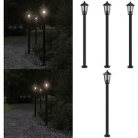Wegeleuchten 3 Stk. Schwarz 120 cm Edelstahl - Outdoor Beleuchtung - Gartenlampe - led Stehleuchte - Edelstahl Lampe - Wetterfeste Beleuchtung - Home von VIDAXL