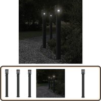 Vidaxl - Wegeleuchten mit Steckdose 3 Stk. Schwarz 110 cm Edelstahl - Outdoor-Beleuchtung - Gartenlampe - LED-Lampe - Edelstahl Lampe - Wetterfeste von VIDAXL
