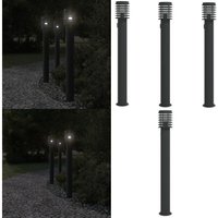 Vidaxl - Wegeleuchten mit Steckdose 3 Stk. Schwarz 110 cm Edelstahl - Outdoor-Beleuchtung - Gartenlampe - LED-Lampe - Edelstahl Lampe - Wetterfeste Vidaxl - Wegeleuchten mit Steckdose 3 Stk. Schwarz 110 cm Edelstahl - Outdoor-Beleuchtung - Gartenlampe - LED-Lampe - Edelstahl Lampe - Wetterfeste von VIDAXL