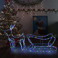Riceel - vidaXL Weihnachtsdekoration Rentiere und Schlitten Outdoor 252 LEDs von RICEEL