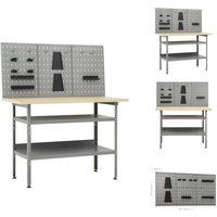 Vidaxl - Werkbänke - Living Werkbank mit 3 Werkzeugwänden - Grau von VIDAXL