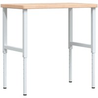 Vidaxl - Werkbank 100x60x(73-99,5) cm Massivholz Eiche Rechteckig von VIDAXL