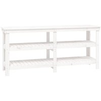 Werkbank Weiß 181x50x80 cm Massivholz Kiefer vidaXL814926 von BONNEVIE