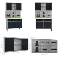 Vidaxl - Werkbank mit 3 Werkzeugwänden und 1 Wandschrank - Werkbank - Werkbänke - Home & Living - Schwarz Vidaxl - Werkbank mit 3 Werkzeugwänden und 1 Wandschrank - Werkbank - Werkbänke - Home & Living - Schwarz von VIDAXL