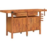 Bonnevie - Werkbank mit Schubladen Schraubstöcken 162x62x83 cm Akazienholz vidaXL109875 von BONNEVIE