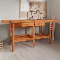 Werkbank mit Schubladen Schraubstöcken 192x62x83 cm Akazienholz - Vidaxl Werkbank mit Schubladen Schraubstöcken 192x62x83 cm Akazienholz - Vidaxl von VIDAXL