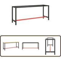 Werkbankgestell Mattschwarz und Mattrot 190x50x79 cm Metall - Metall Gestell - Werkbankgestell - Tischgestell - Robustes Gestell - Pulverbeschichtete von VIDAXL