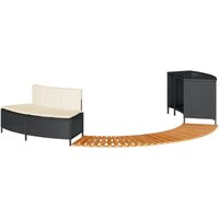 Vidaxl - Whirlpool-Umrandung Schwarz Poly-Rattan und Massivholz Akazie von VIDAXL