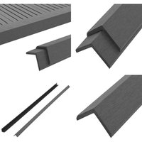 Winkelleisten 5 Stk. wpc 170 cm Grau - Terrassenkantenschutz - Winkelprofil - Holz-Kunststoff Verbundwerkstoff - wpc - Terrasse Dekoration - Home & von VIDAXL