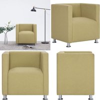 Würfel-Sessel Grün Stoff - Würfelsessel - Esszimmerstuhl - Gemütlicher Sessel - Beistellstuhl - Lounge Chair - Home & Living von VIDAXL