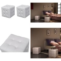 Vidaxl - Würfelhocker Weiß - Würfelhocker - Sitzhocker - Kunstledersitzsack - Wohnzimmerdeko - Beistelltisch - Home & Living Vidaxl - Würfelhocker Weiß - Würfelhocker - Sitzhocker - Kunstledersitzsack - Wohnzimmerdeko - Beistelltisch - Home & Living von VIDAXL
