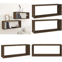 Vidaxl - Würfelregale 2 Stk. Braun Eichen-Optik 60x15x23cm Holzwerkstoff - Würfelregal - Regal - Wandregal - Wohnraum Dekoration - Aufbewahrungsbox von VIDAXL