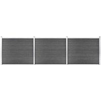 Vidaxl - Zaunelement Set wpc 526x146 cm Schwarz von VIDAXL