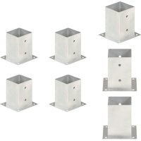 Zaunpfosten & -querlatten - Living Pfostenanker 4 Stk. Verzinktes Metall 101 mm - Silber von VIDAXL