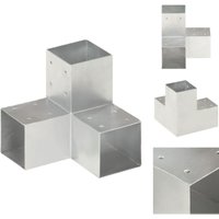 Zaunpfosten & -querlatten - Living Pfostenverbinder Y-Form Verzinktes Metall 91 x 91 mm - Silber von VIDAXL
