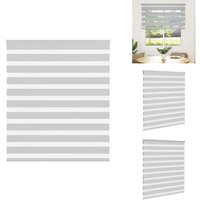 Zebrarollo Hellgrau 125x150 cm Stoffbreite 120,9 cm Polyester - Zebra-Jalousie - Zebra-Jalousien - Zebra-Rollo - Doppelrollo von VIDAXL