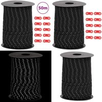 Vidaxl - Zeltleine Reflektierend mit Seilspannern 50 m 3 mm - Campingausrüstung - Zeltausrüstung - Abspannseil - Zeltleine - Reflektorband - Home & von VIDAXL