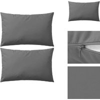 Zierkissen - Living Gartenkissen 2 Stk. 60 x 40 cm Grau - Grau von VIDAXL