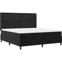 Led Boxspringbett mit Matratze Argyle Schwarz 180 x 200 cm Samt Vidaxl von VIDAXL