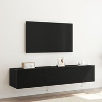 Vidaxl - tv Wandtische mit LED-Lichtern 2 Stück Schwarz Eiche 80x35x31 cm von VIDAXL