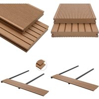 Wpc Massive Terrassendielen mit Zubehör 20 m² 2,2 m Teak - wpc Terrasse - Gartenmöbel - Outdoor Dekoration - Holzterrasse - Composite Terrasse - Home von VIDAXL