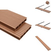 Wpc Terrassendielen mit Montagezubehör 20 m² 2,2 m Braun - wpc Terrasse - Gartenboden - Holz-Kunststoff-Komposit - Outdoor Dekoration von VIDAXL