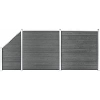 Wpc Zaun-Set 2 Quadrate + 1 Schräge 446x186 cm Grau Vidaxl Wpc Zaun-Set 2 Quadrate + 1 Schräge 446x186 cm Grau Vidaxl von VIDAXL
