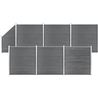 Vidaxl - wpc Zaun-Set 6 Quadrate + 1 Schräge 1138x186 cm Grau von VIDAXL