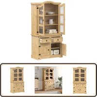 Vitrine Corona 100x48,5x179 cm Massivholz Kiefer - Holzvitrine - Sideboard - Regal - Wohnzimmermöbel - Massivholzmöbel Vitrine Corona 100x48,5x179 cm Massivholz Kiefer - Holzvitrine - Sideboard - Regal - Wohnzimmermöbel - Massivholzmöbel von VIDAXL