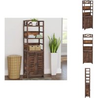 Vidaxl - Vitrine Dunkelbraun 46x24x140 cm Massivholz Paulownia - Holzmöbel - Sideboard - Regal - Wohnzimmermöbel - Aufbewahrungsbox Vidaxl - Vitrine Dunkelbraun 46x24x140 cm Massivholz Paulownia - Holzmöbel - Sideboard - Regal - Wohnzimmermöbel - Aufbewahrungsbox von VIDAXL