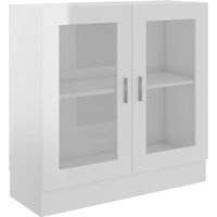 Bonnevie - Vitrinenschrank Hochglanz-Weiß 82,5x30,5x80 cm Holzwerkstoff vidaXL339067 von BONNEVIE