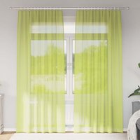 Voile Vorhänge mit Stangentaschen 2 Stk. Apfelgrün Vidaxl 340953 von VIDAXL