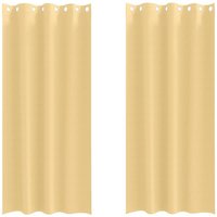 Vorhänge mit Vorhängen 2 pcs Beige Polyester Vidaxl von VIDAXL