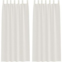 Vorhänge mit Vorhängen 2 pcs Cremefarben Polyester Vidaxl von VIDAXL