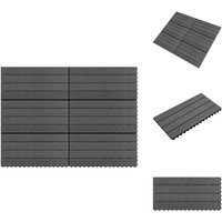 Vidaxl - WPC-Fliesen 60×30 cm 6 Stk. 1m² Grau - wpc Fliesen - Terrasse - Balkon - Poolterrasse - Garten von VIDAXL