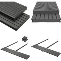 WPC Massive Terrassendielen mit Zubehör 10 m² 2,2 m Grau - WPC Terrasse - Gartenterrasse - Outdoordielen - Composite Terrasse von VIDAXL