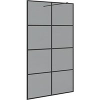 Walk-in Duschwand Schwarz 115 x 195 cm Gehärtetes Glas vidaXL von VIDAXL